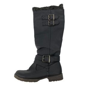 Womens Just Fabulous Rubie Black Sz 5.5 Moto Boots Vegan  0706